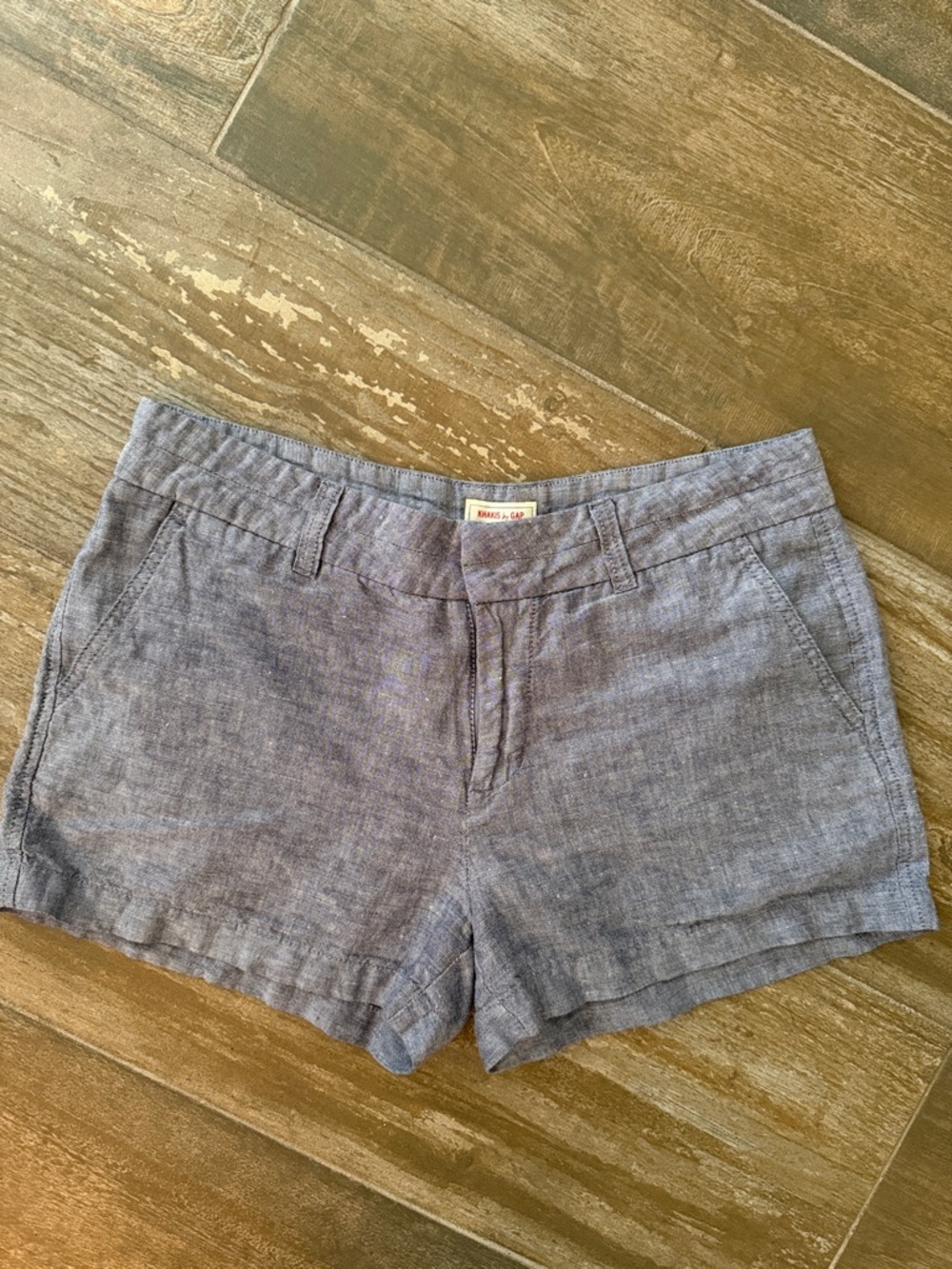 GAP Light Blue City 3 inch Linen-Blend Shorts
